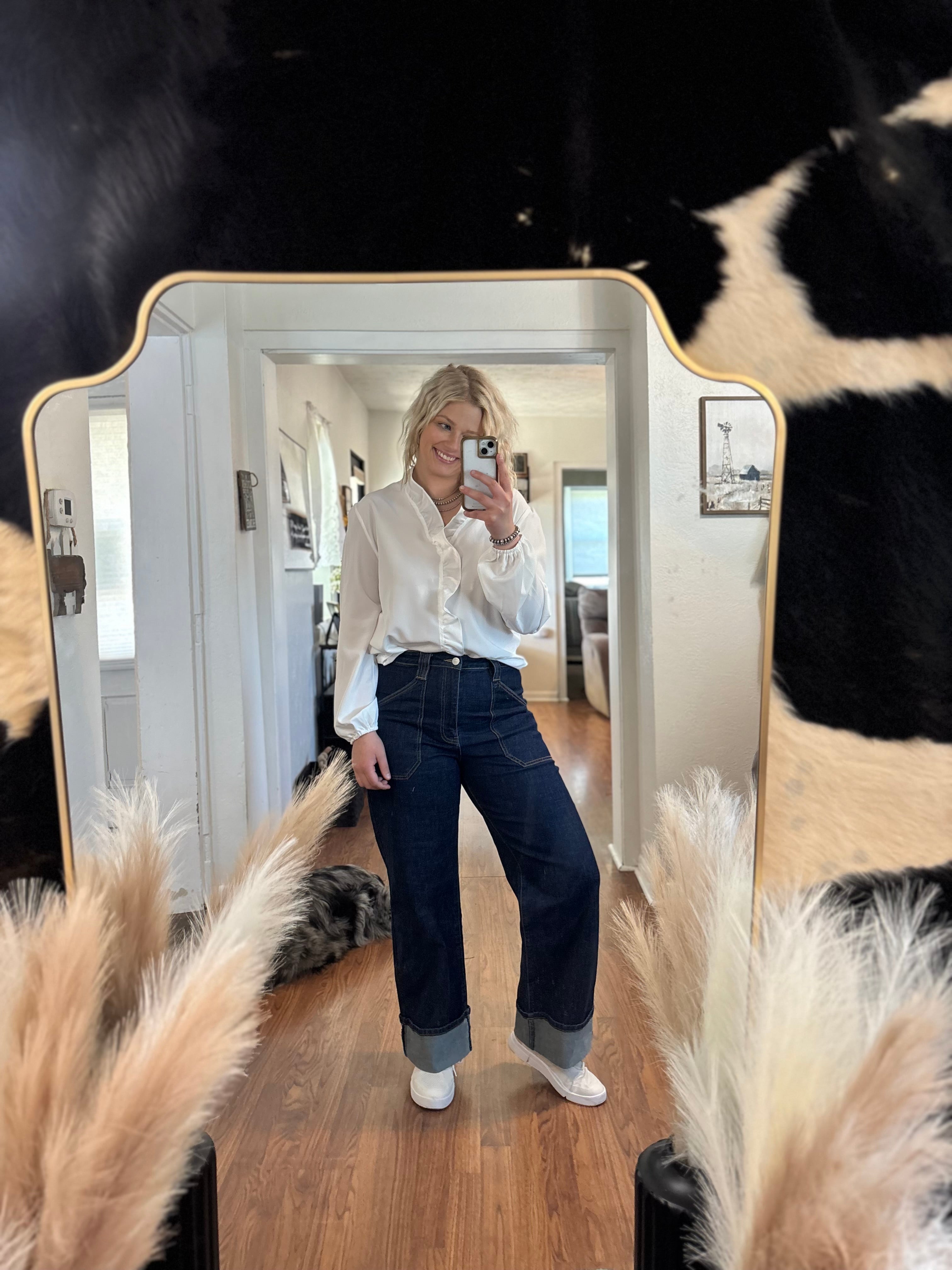 Long Sleeve Ruffle Blouse