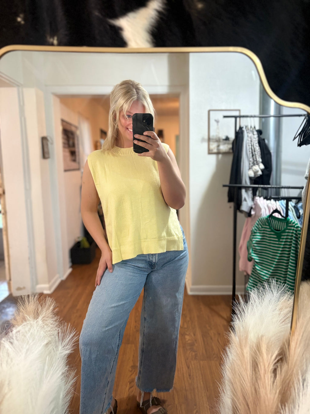 Butter Yellow Knit Sweater Tank
