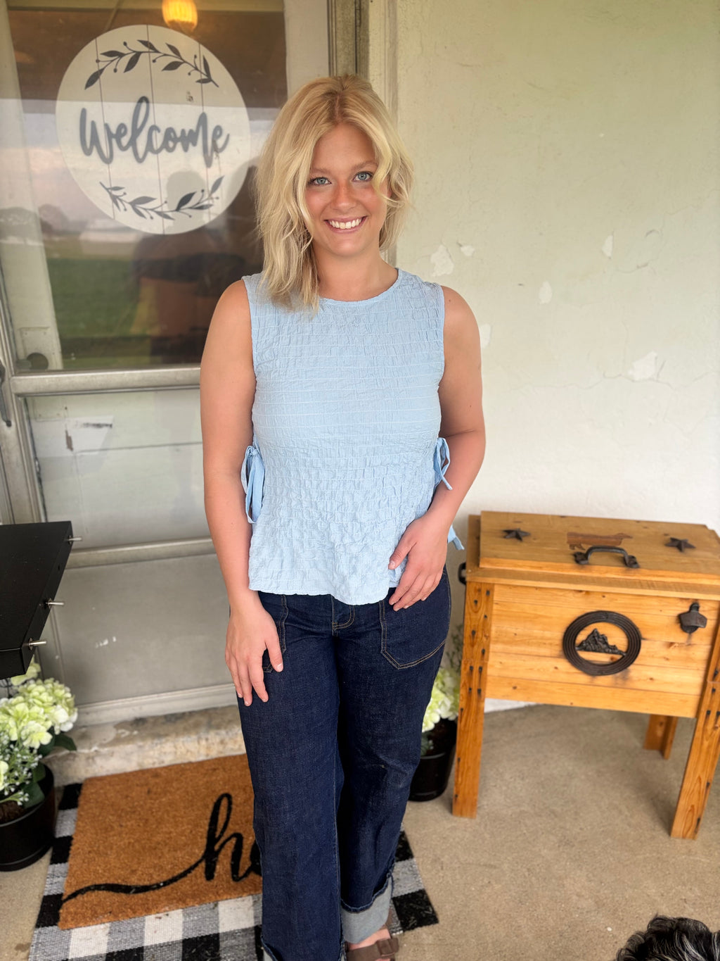 Baby Blue Textured Tank