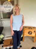 Baby Blue Textured Tank
