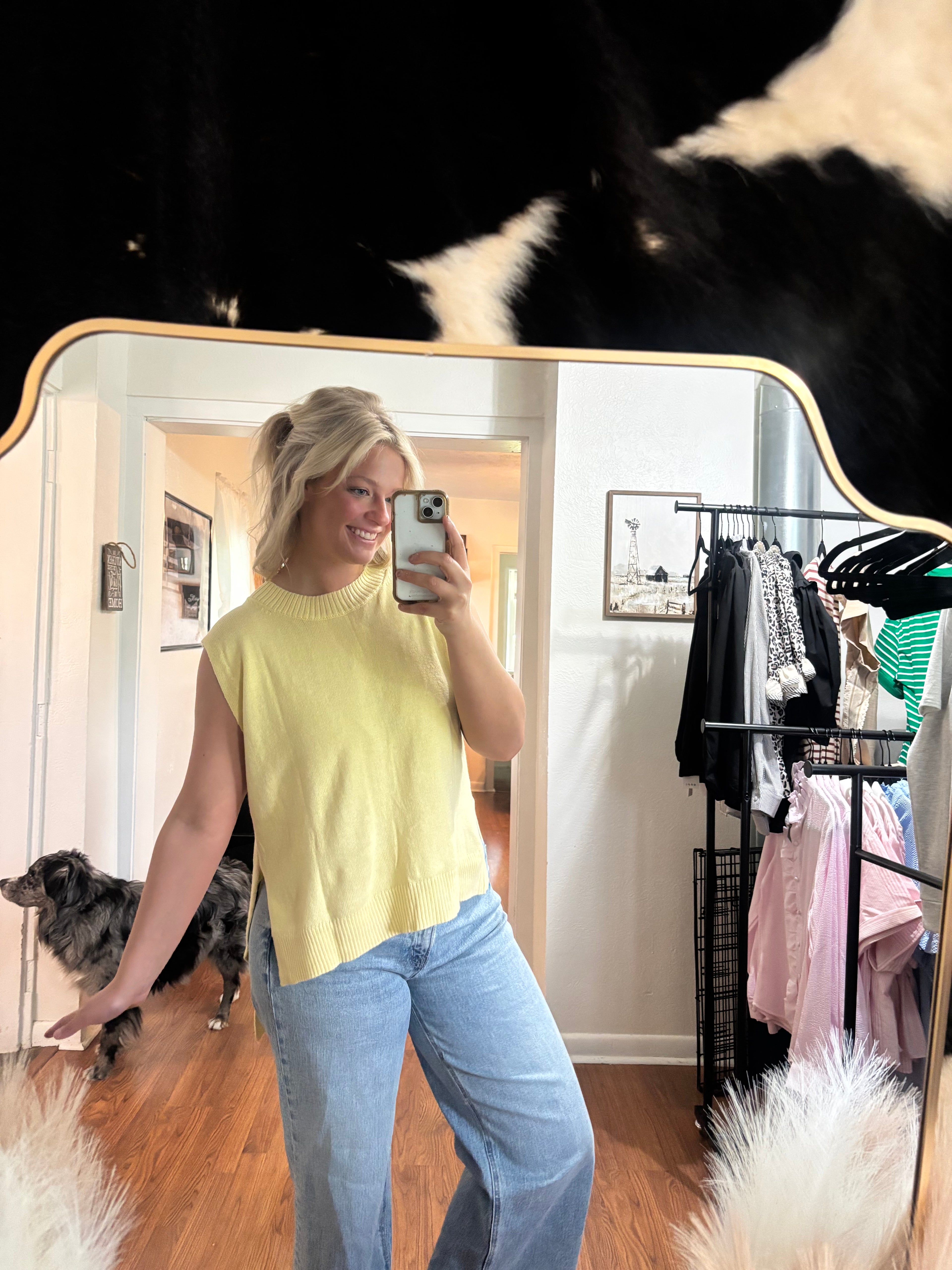 Butter Yellow Knit Sweater Tank
