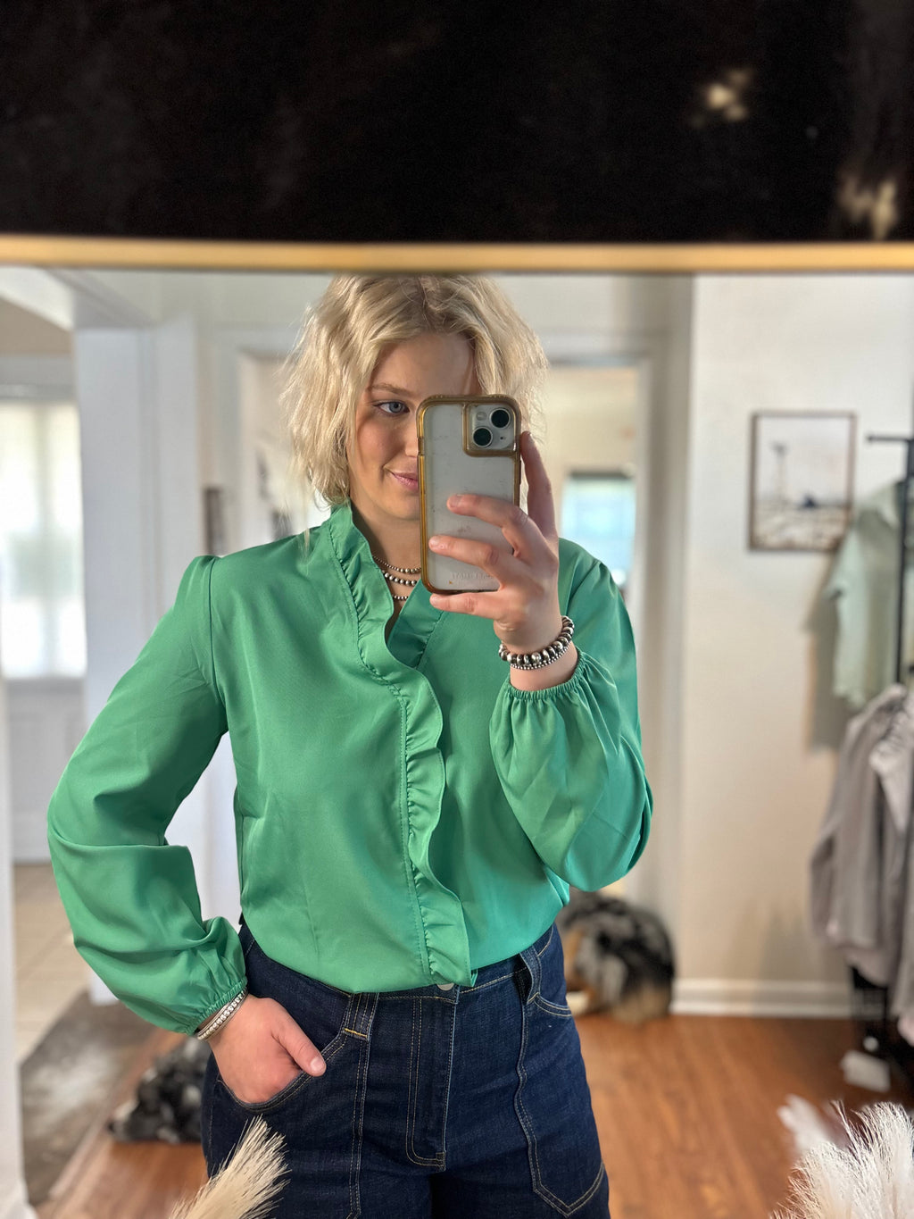 Long Sleeve Ruffle Blouse