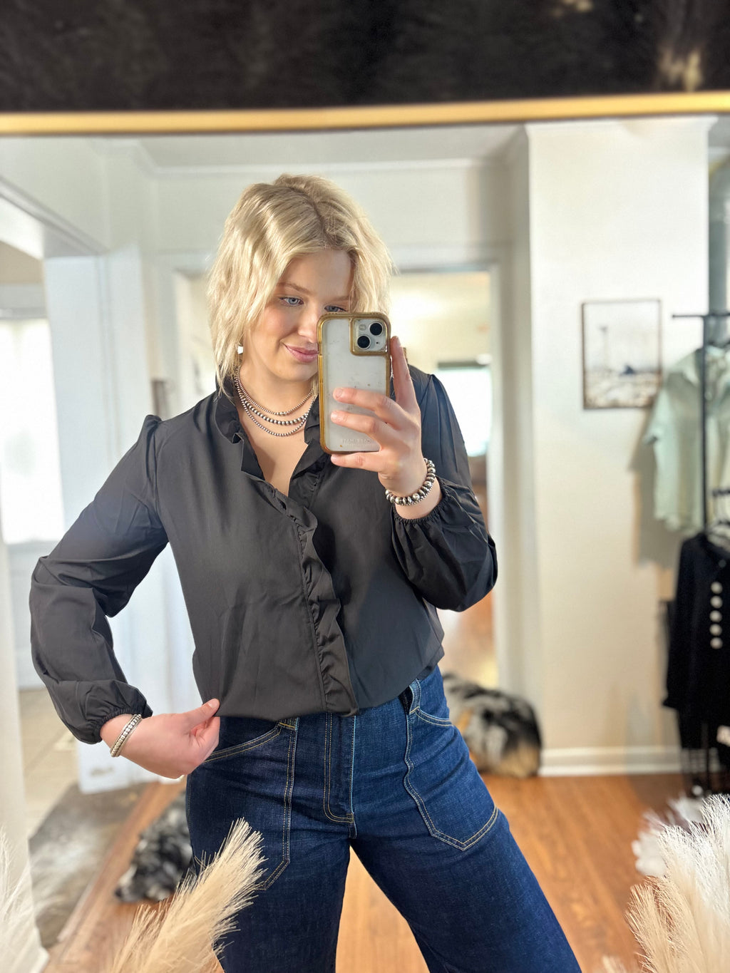 Long Sleeve Ruffle Blouse