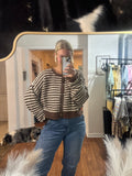 Brown Knit Long Sleeve Sweater