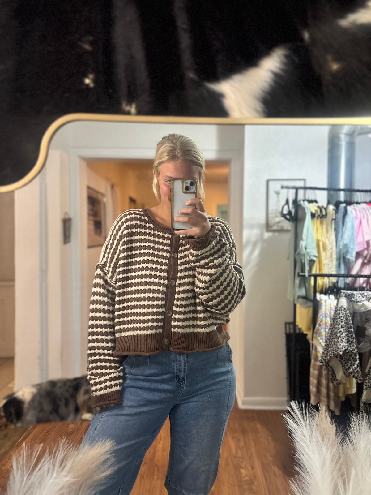Brown Knit Long Sleeve Sweater