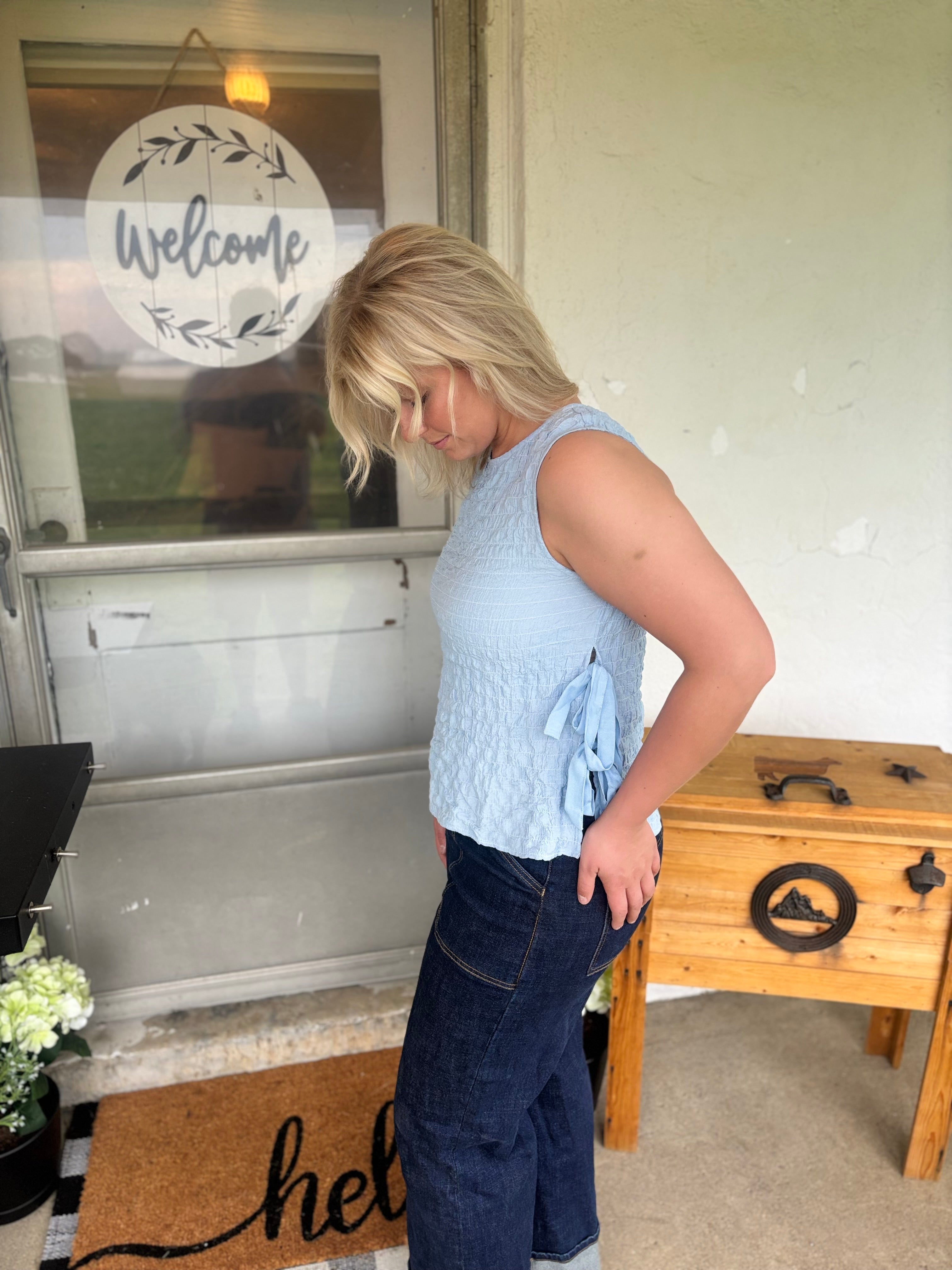 Baby Blue Textured Tank