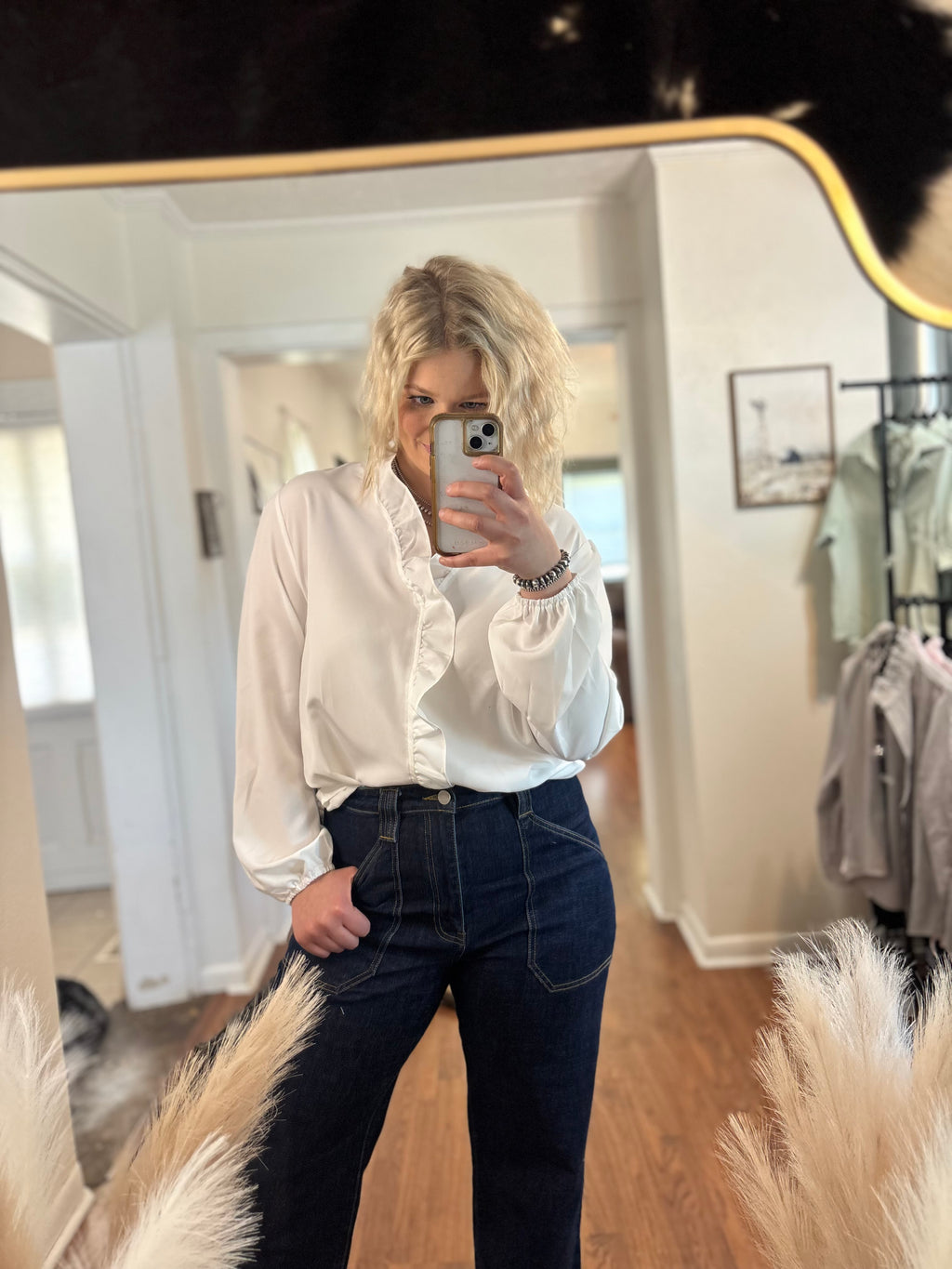 Long Sleeve Ruffle Blouse