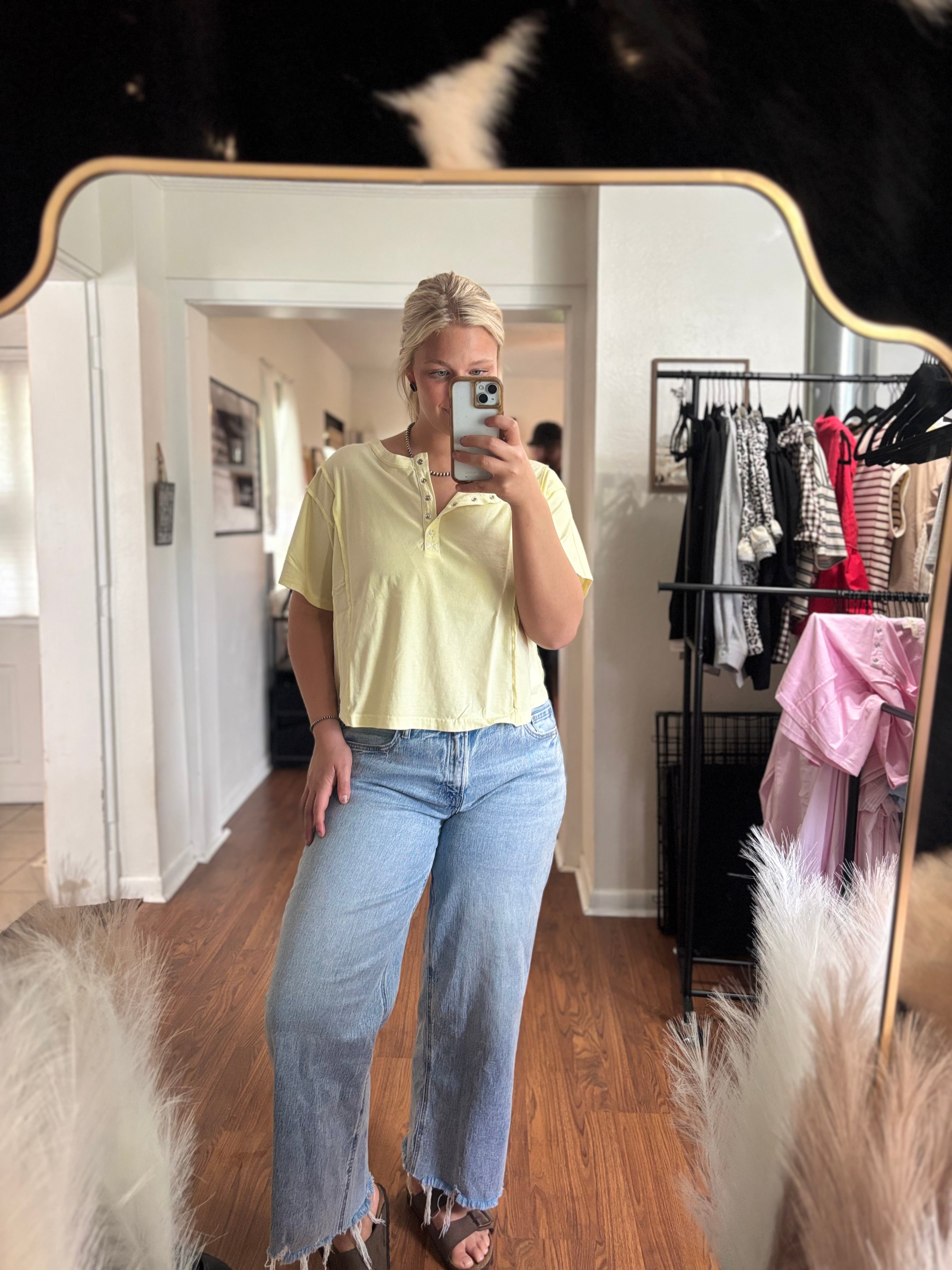 Basic Half Button T-Shirt