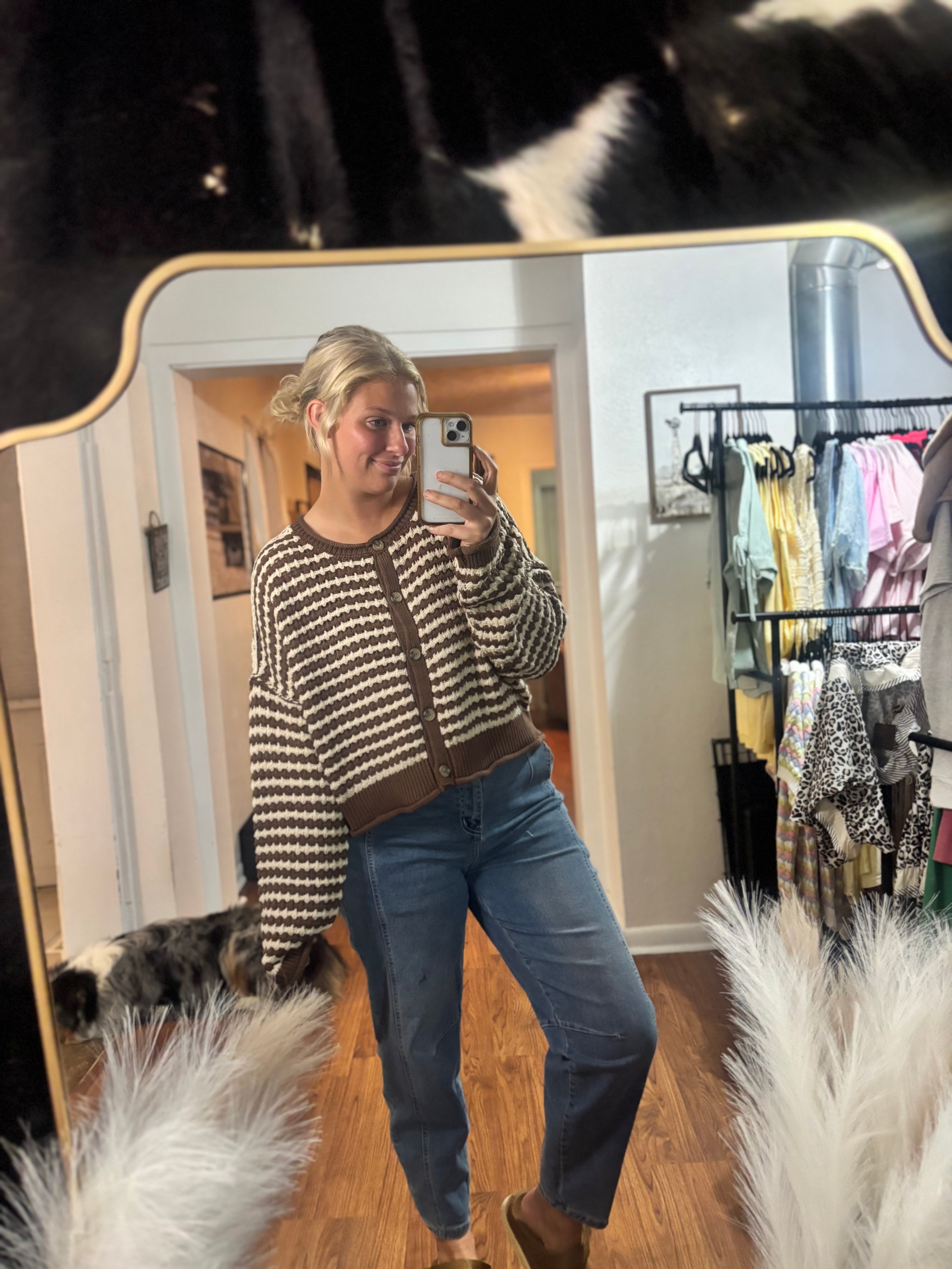 Brown Knit Long Sleeve Sweater