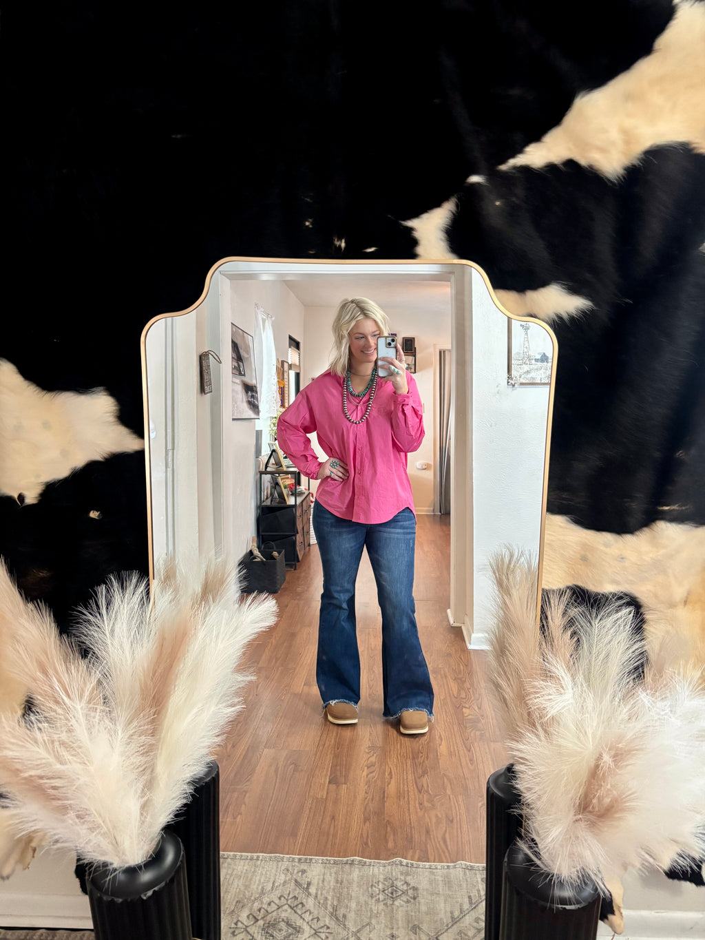 Risen Dark Washed Wide Leg Jean