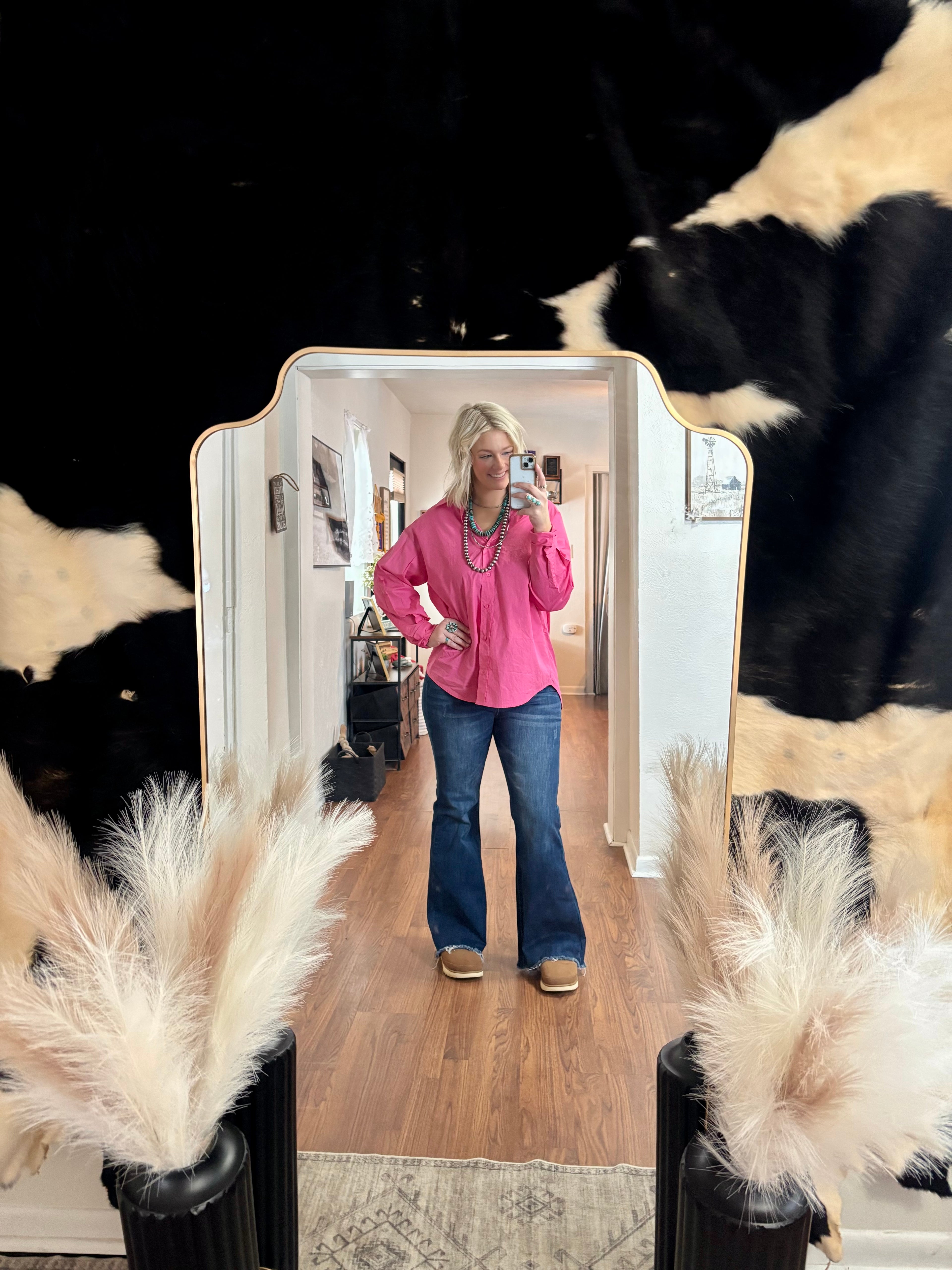 Risen Dark Washed Wide Leg Jean