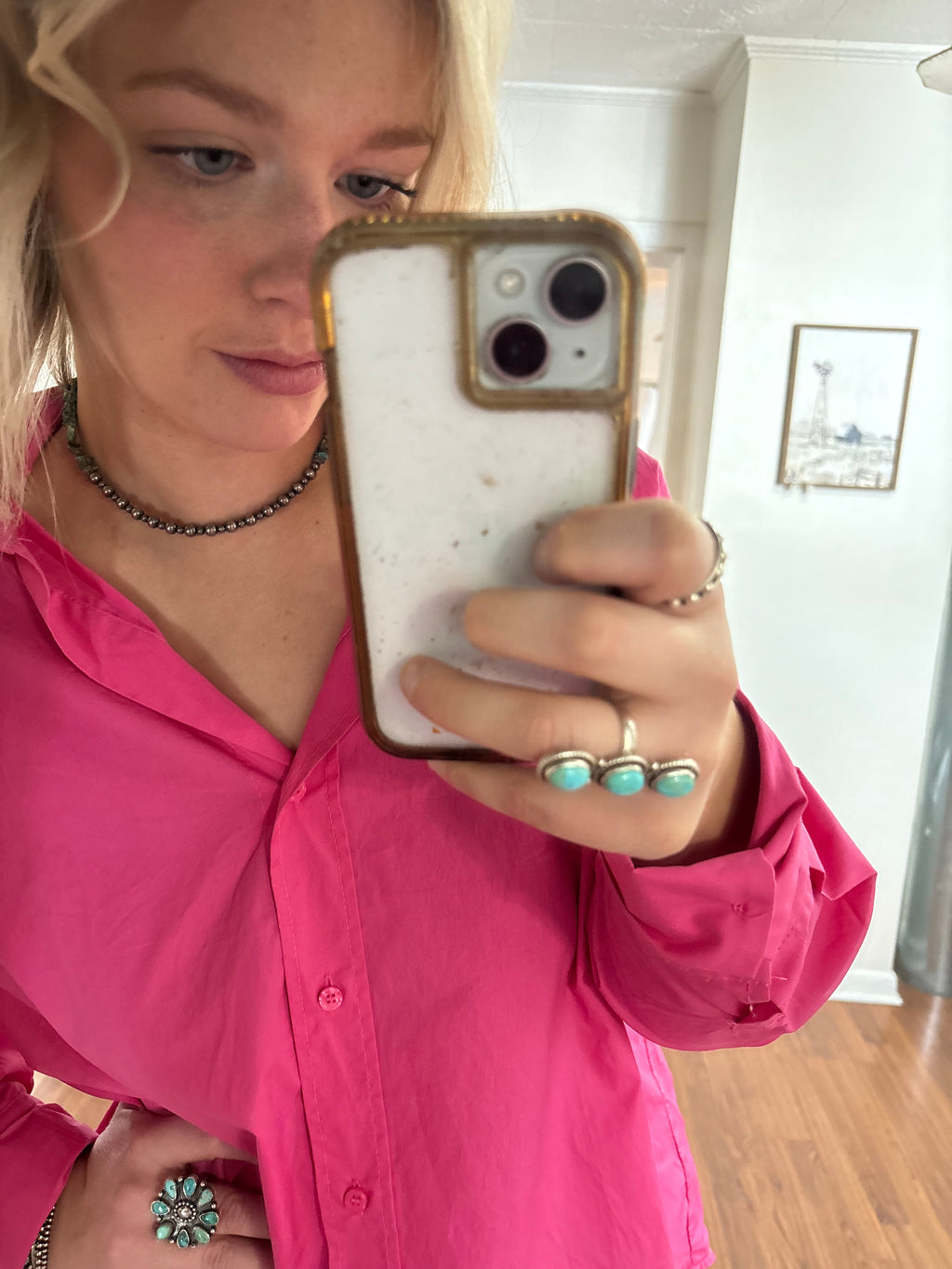 6in Navajo Pearl and Turquoise Chocker