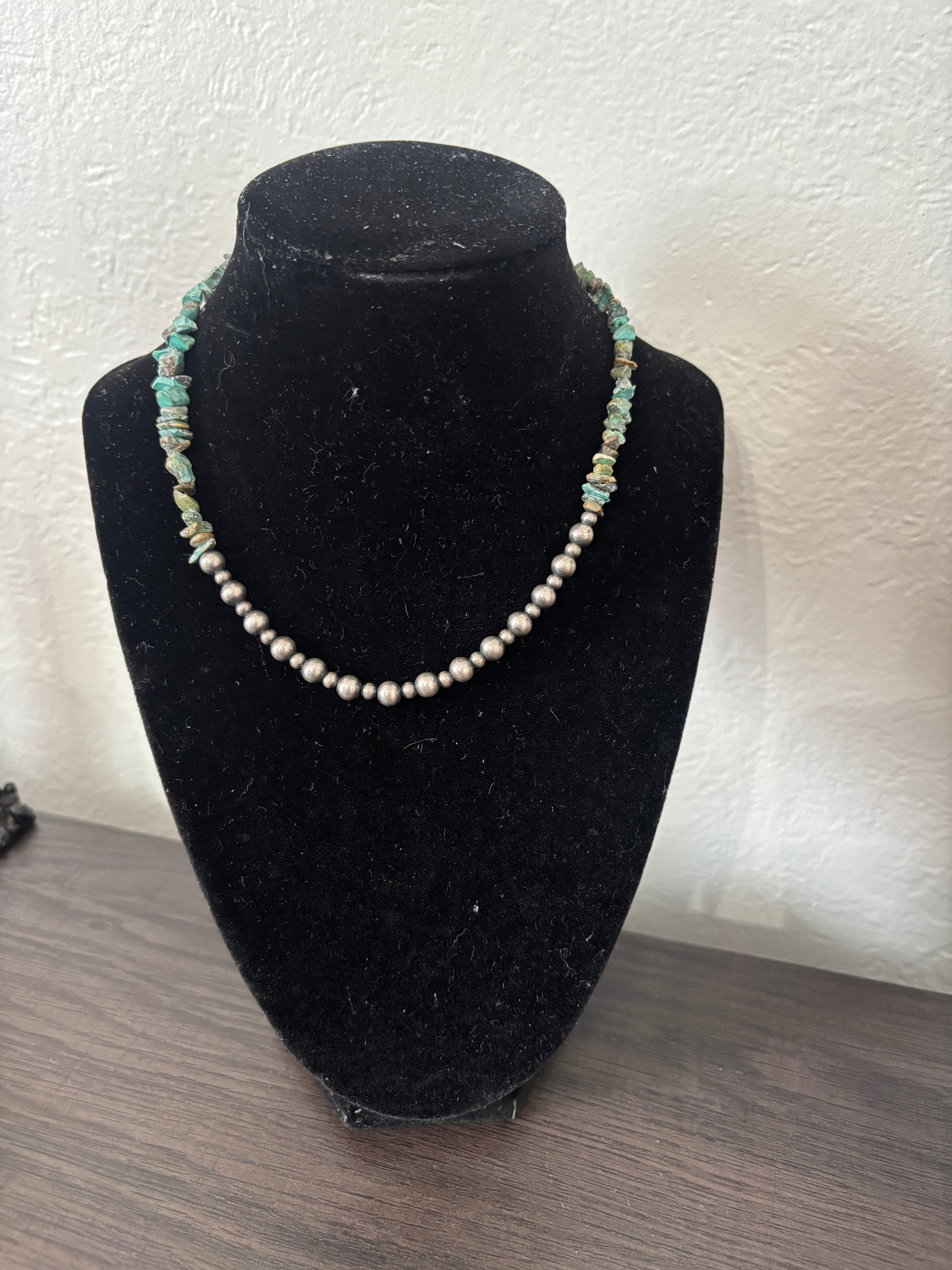6in Navajo Pearl and Turquoise Chocker