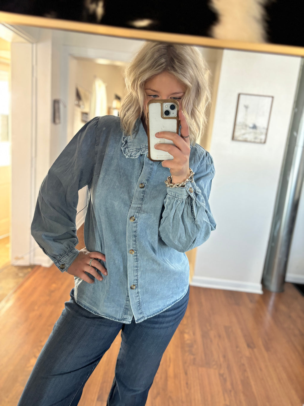 Western Denim Collard Shirt