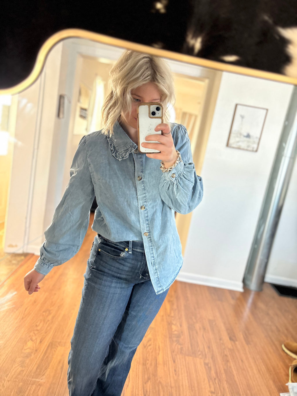 Western Denim Collard Shirt